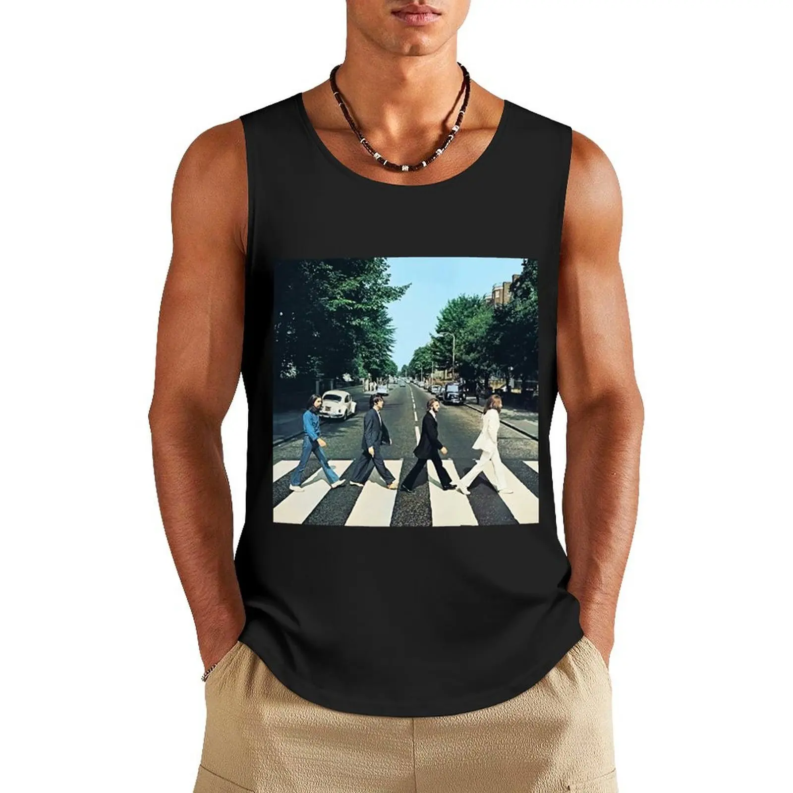 

The Beetlees Albums Abbey Road Tank Top Men's summer t-shirt Vest male men clothes
