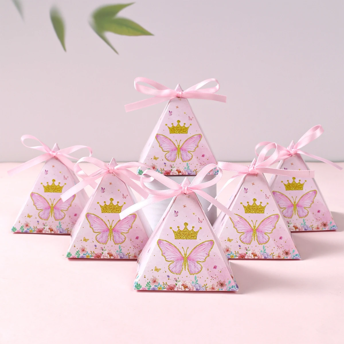 Butterfly Triangle Candy Box Chocolate Gifts Box Butterfly Birthday Party Decor Kids Girls Birthday Party Supplies Gifts Favors