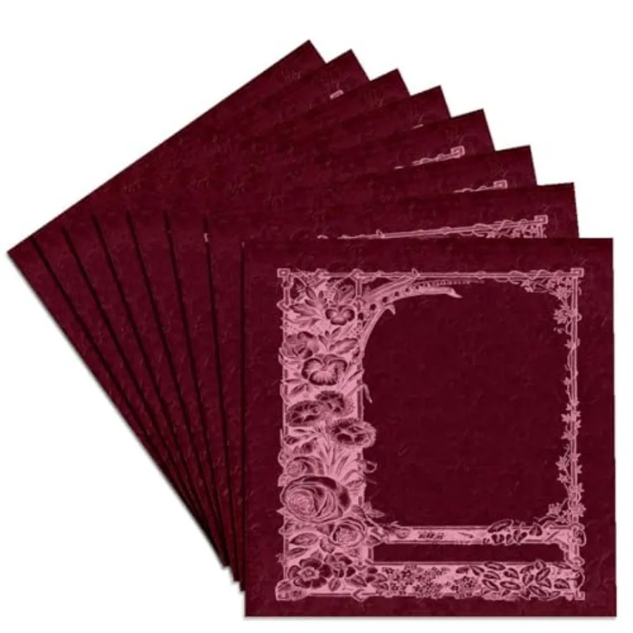 

CST_54084_4 Набор из 8 керамических подставок для чашек с монотонным цветочным узором в виде решетки на бордовом дамасском фоне