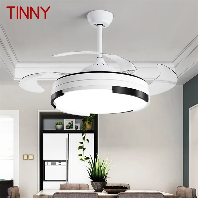 TINNY Ceiling Fan With Lights Remote Control 3 Colors LED Modern Decorative For Home Living Room Dining Room Bedroom Restaurant