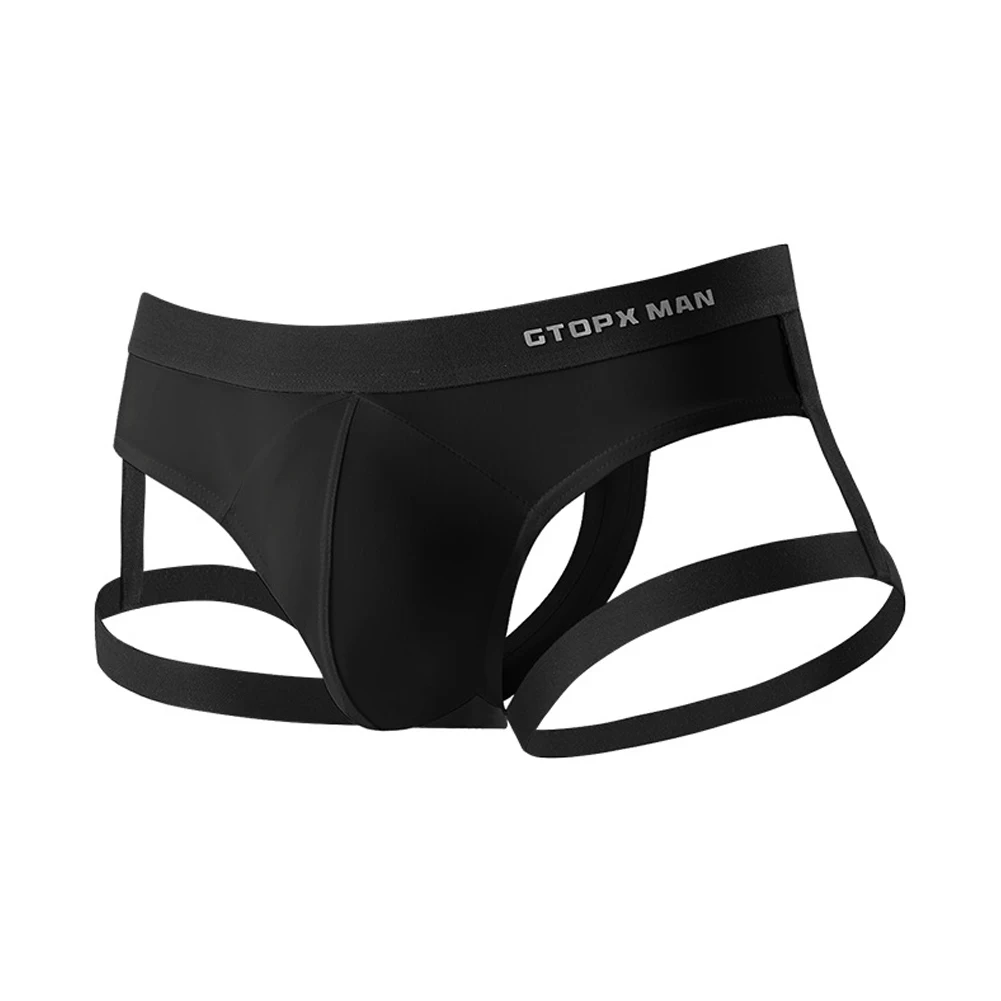 Sexy Men\'s Jockstrap Breathable Panties Bulge Pouch Briefs Elastic Backless Jockstrap Briefs Underpants Underwear Pump Man