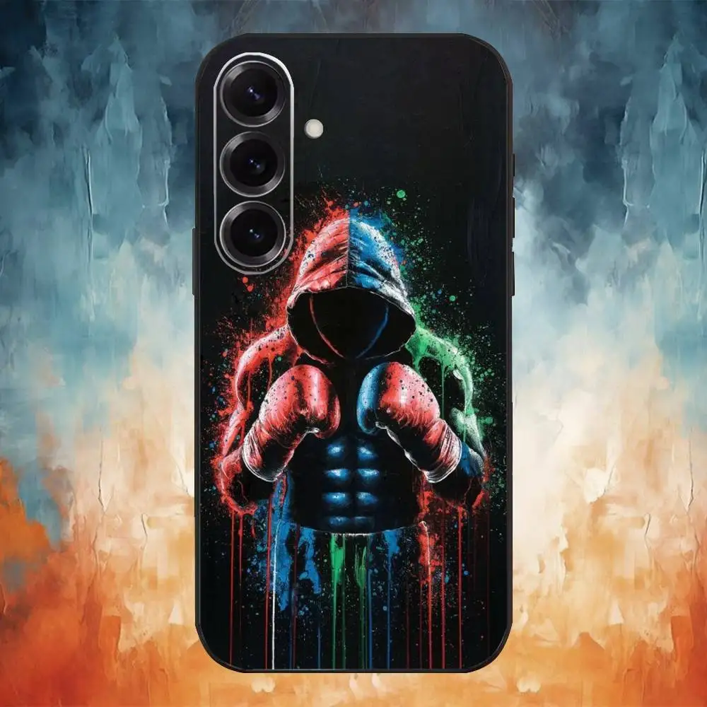 حافظة هاتف الملاكمة لهاتف سامسونج جالاكسي A73، A72، A71، A70، A53، A52، A51، غطاء أسود ناعم آخر #6