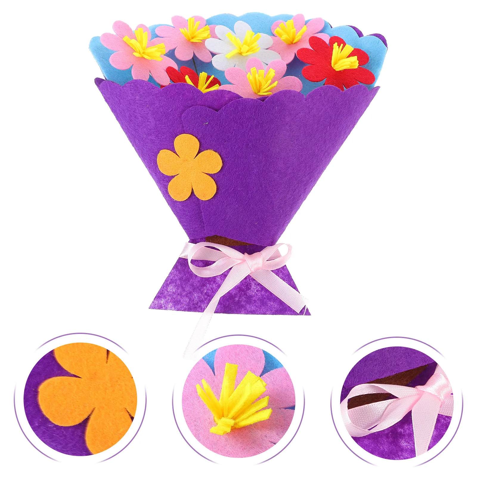 

Набор для творчества: 3 шт. DIY букетов из цветов для детей, премиум-класс, нетканый материал, развивающий набор для рукоделия, улучшает воображение