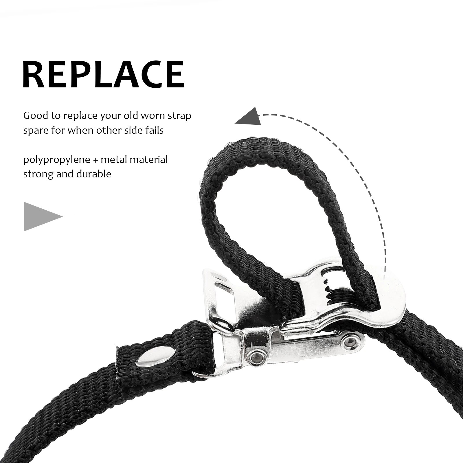 

6pcs Straps Pedal Accessory for Exercise Bike Black Professional Toe Straps Polypropylene Gym Durable Anti Skid Fixing Clips