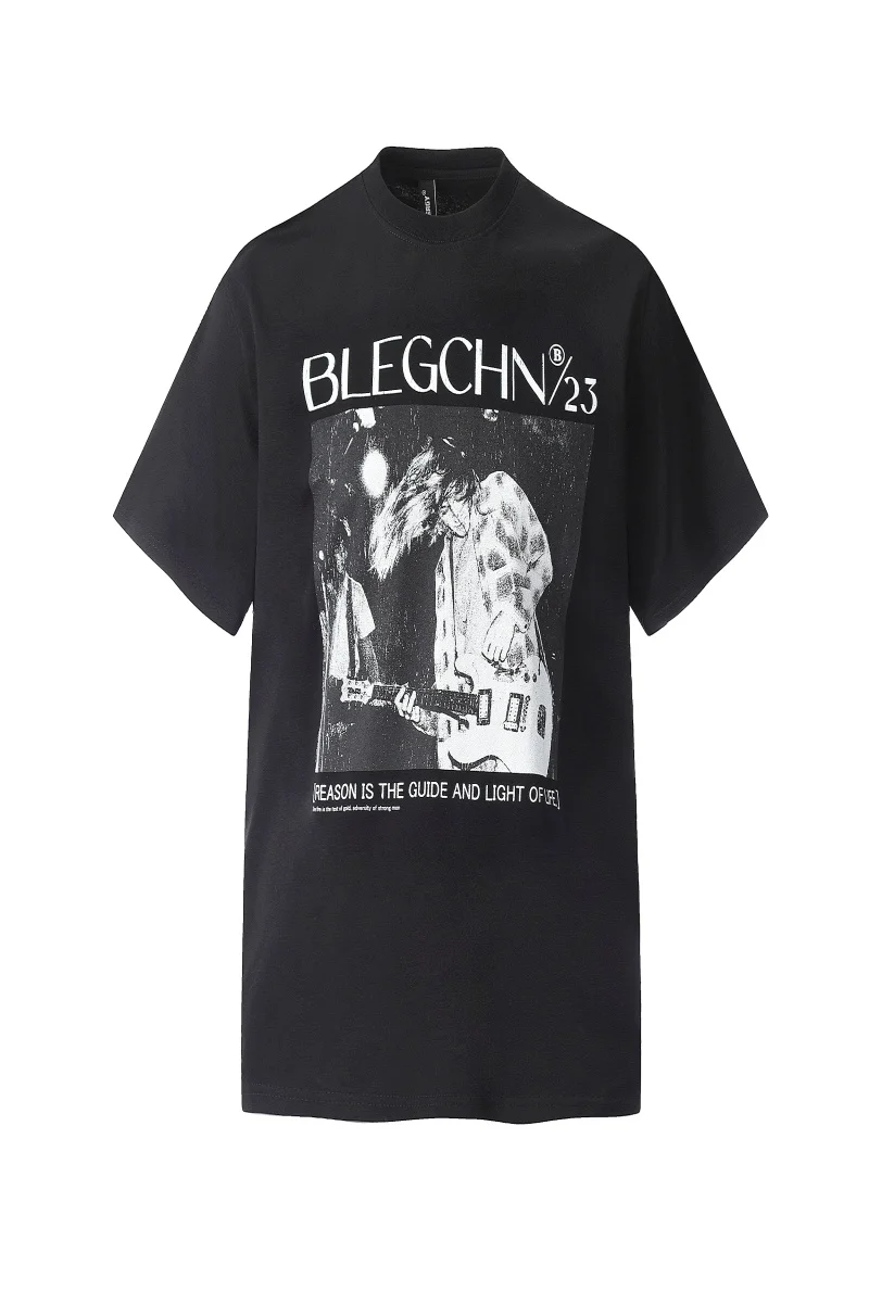 

2025 New Original Chinese Tide Hip Hop Singer American Retro Cotton Printed Short Sleeve Men's T-Shirt Loose Street Top