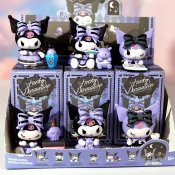 6Pcs Zestaw Sanrio Kuromi Blind Box Lucky Divination Series Action Figure Doll Surprise Box Cute Model Anime Figures Collection Toy