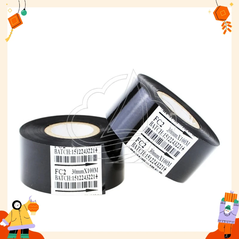 

30mm*100m Black Thermal Ribbon for Date Code Printer Printing Machine Accessories