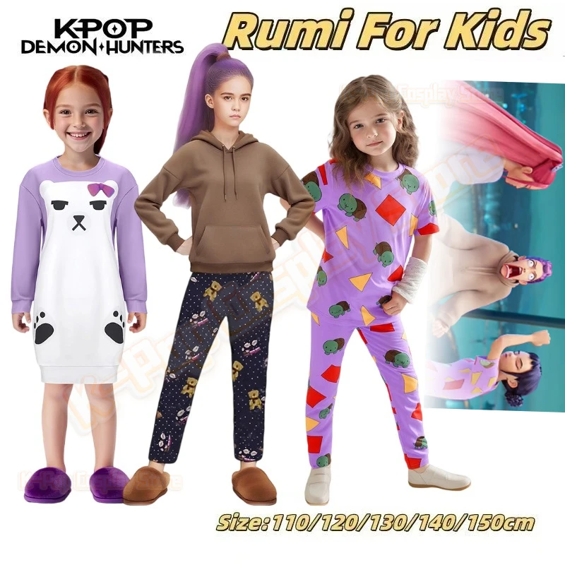 

Movie K-Pop Mira Rumi Zoey Demon Hunters Cosplay Costume for Girls Halloween Party Stage 3D Printed Pattern Role Play Clothes