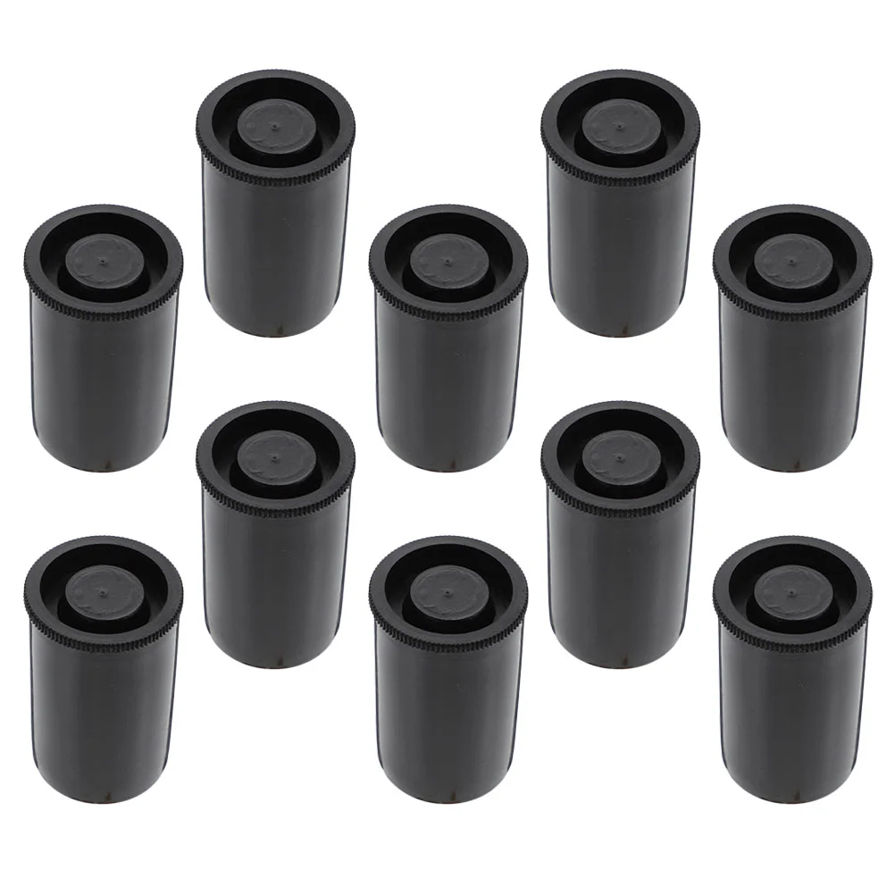 10 Pcs Empty Camera Reel Container Film Box Plastic Canister Canisters with Caps