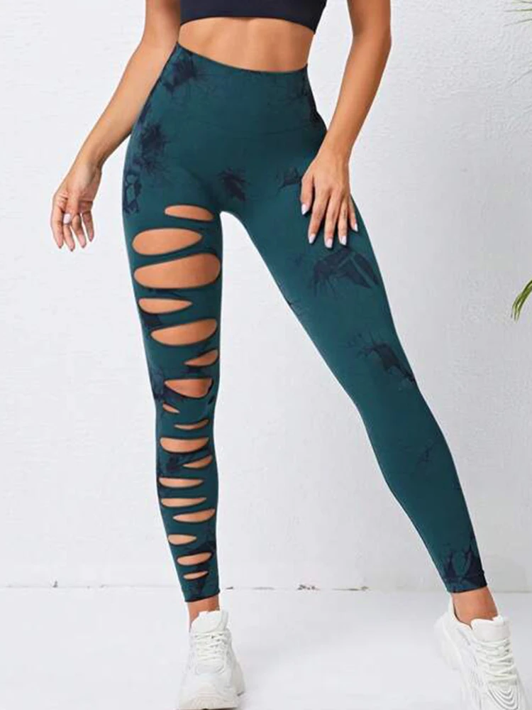 Pantalon de yoga creux à embauforte, leggings sexy, taille haute, froissé, levage des fesses, collants push-up élastiques, vêtements d'entraînement de jogging de gym