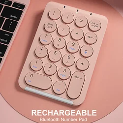 Wireless Bluetooth Number Pad 22 Keys Wireless Financial Accounting Numeric Keypad External Numpad Numbers Keyboard for Laptop