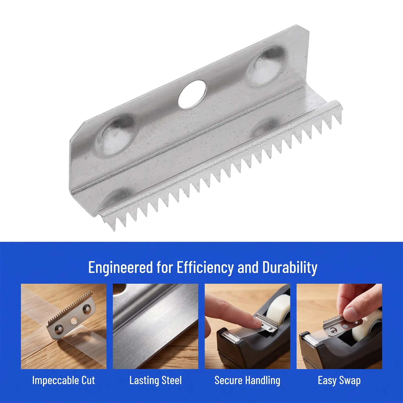 Set of Tape Cutter Blades Sharp Replacement Knife Blades for Adhesive Tape Cutting Packaging Supplies