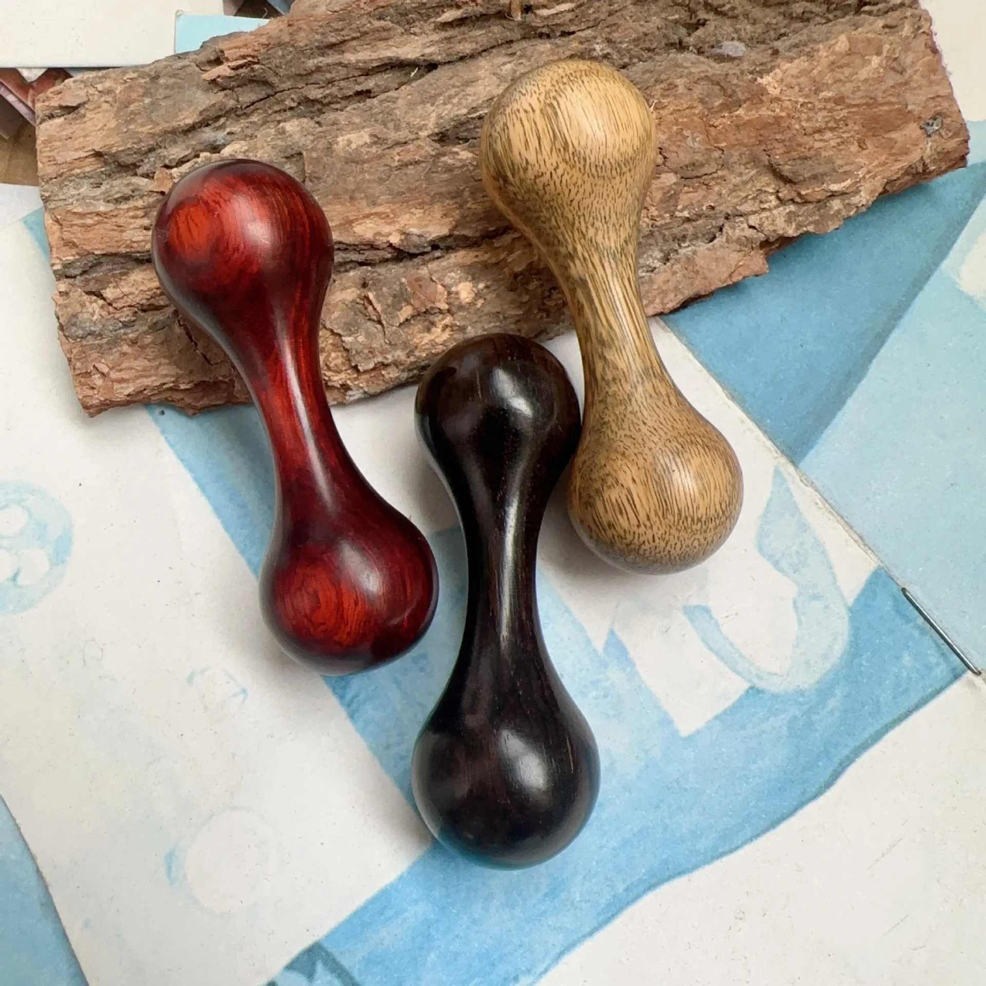 1Pc EDC Wood Knucklebone Stress Relief Toy Polishing Sandalwood Fidget Hand Spinner Anxiety Finger Exercise Spinning Finger Gyro