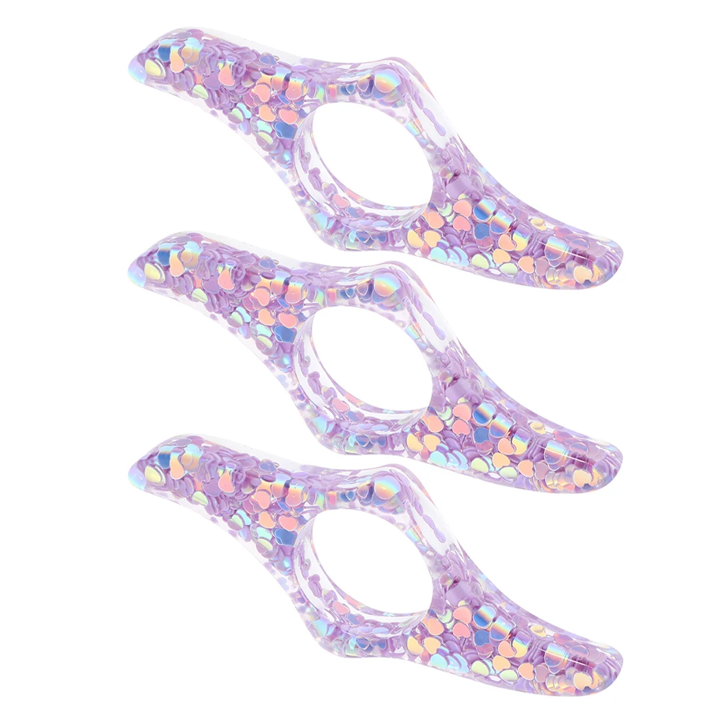 

3 Pcs Book Accessories Bookmark Resin Crafts Finger Page Holder Ring Reading for Lovers Purple Handmade Thumb Support