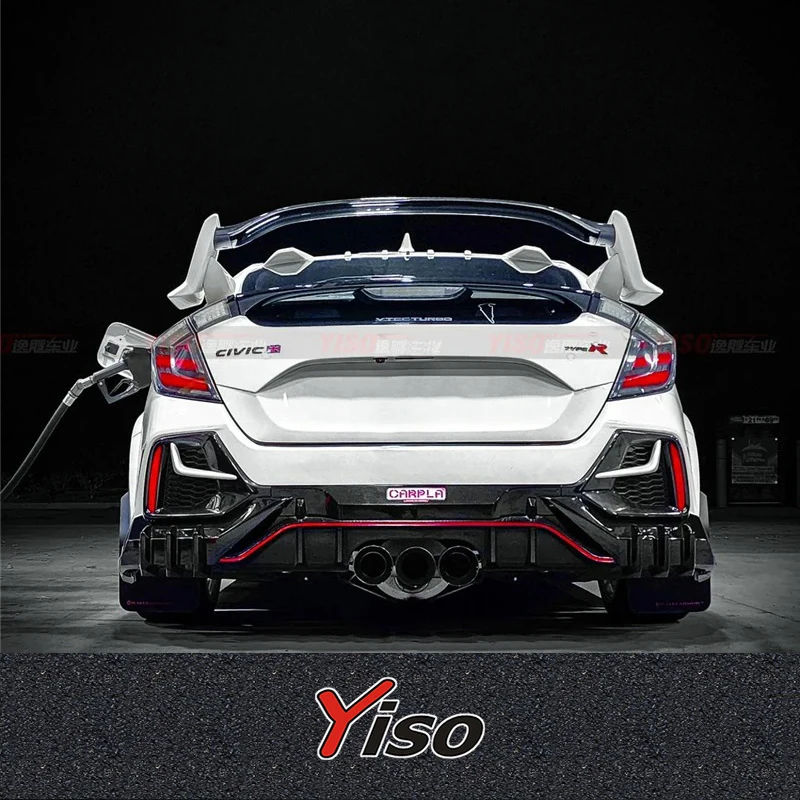 

Suitable for 2016-2021Civic TypeR Fk8 OEM Rear spoiler Modified encirclement Empennage Carbon fiber OEM Rear Lip diffuser