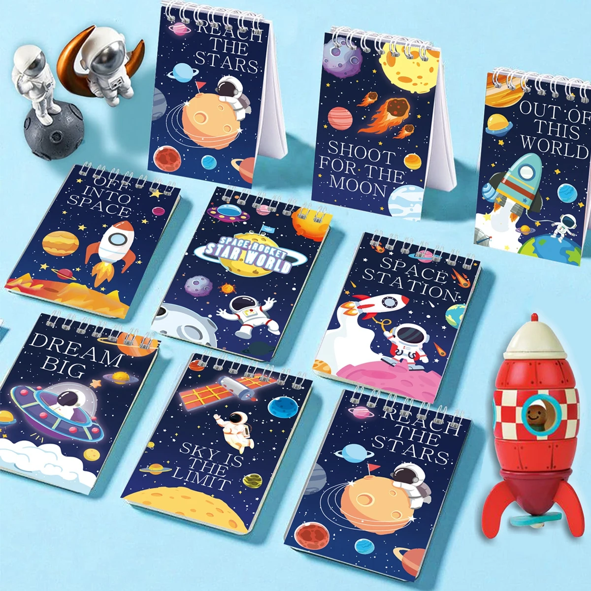 Astronaut Planet Coil Notebook 1st Birthday Party Decorations Kids Boys Favors Gift Truck Spiral Notebook Baby Shower Supplies