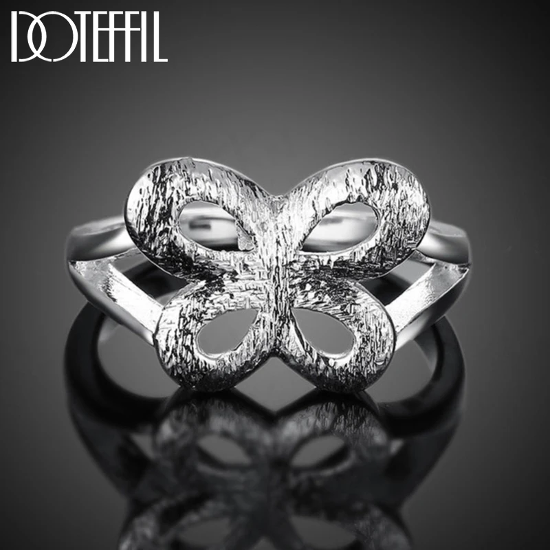

DOTEFFIL Butterfly Ring 925 Sterling Silver For Woman Man Fashion Wedding Engagement Party Gift Charm Jewelry