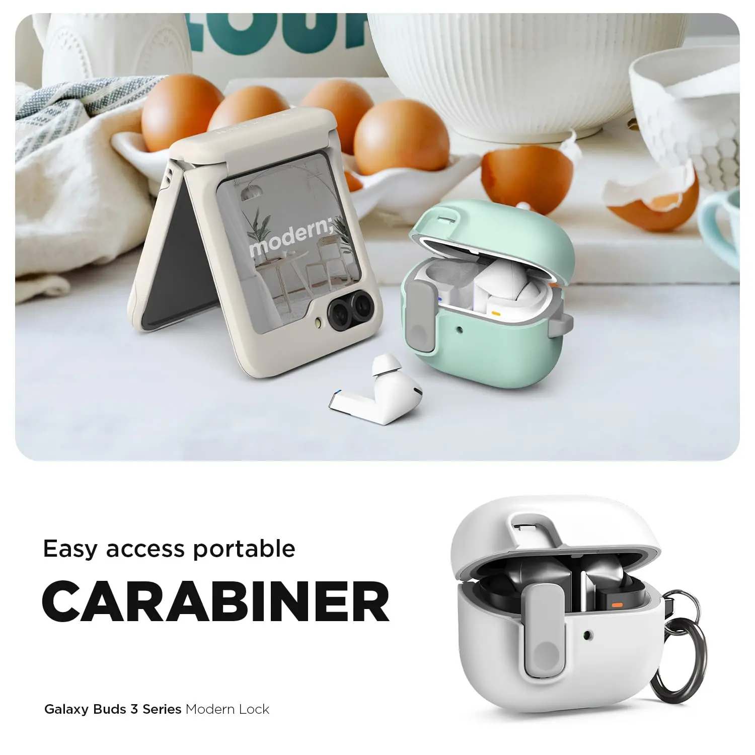 ออกแบบโมเดิร์นล็อคสําหรับ Galaxy Buds 3 & Galaxy Buds 3 Pro (2024) สําหรับ Samsung Galaxy Buds 3/Buds 3Pro กรณี Secure น่ารัก Protector