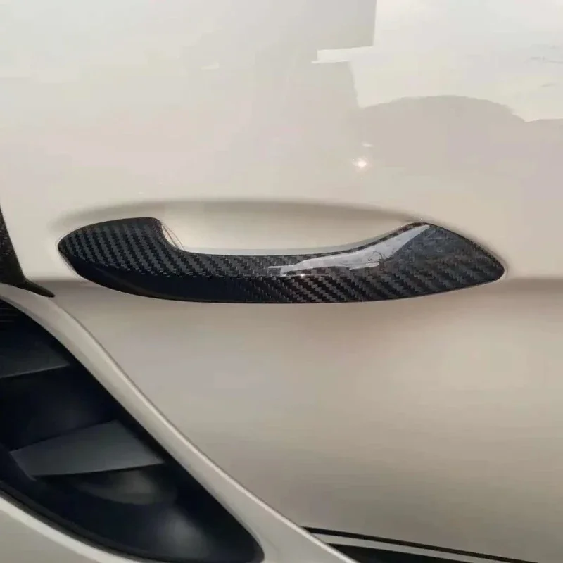 

For Porsche Cayman 982 718 Boxster Real Dry Carbon Fiber 2016-2021 Exterior Door Handle Decoration Modification Accessories