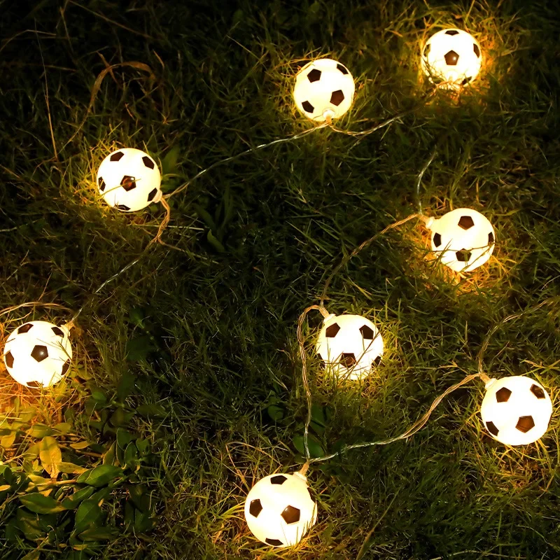 Sports Football Theme Fairy String Light Bedroom Garden 1.5m 10 LED Hanging Lights for Soccer Ball Birthday Party Favors Decor