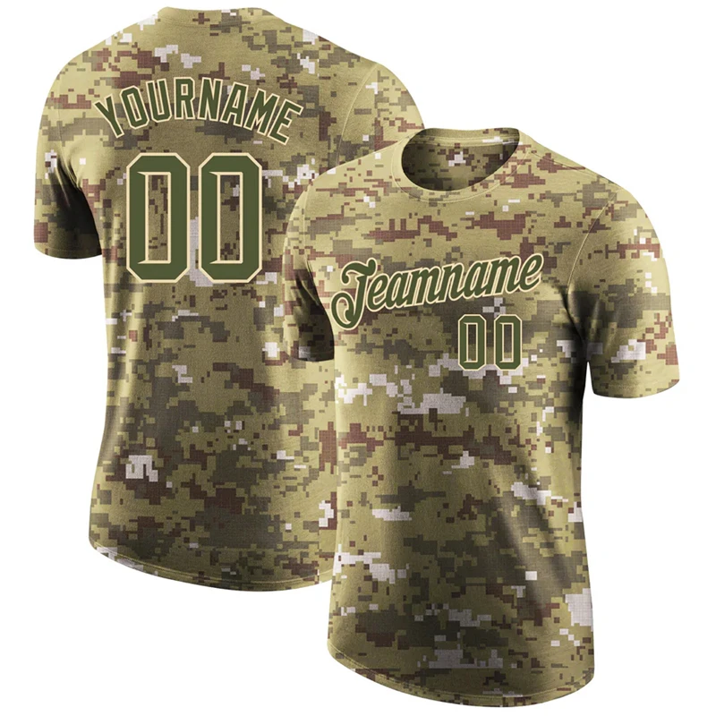 

Fashion Camouflage Graphic T Shirts For Men Summer Trend Custom Name Team Name Number Team Uniform Loose Quick Dry Sports Tees