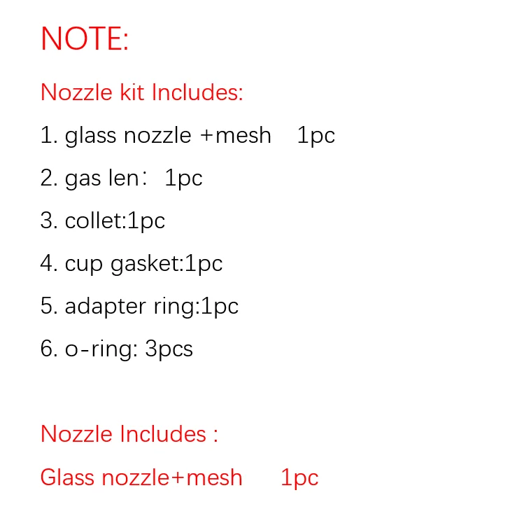 Welding Cup Kit & Nozzle For 17, 18 & 26 Series TIG Torch