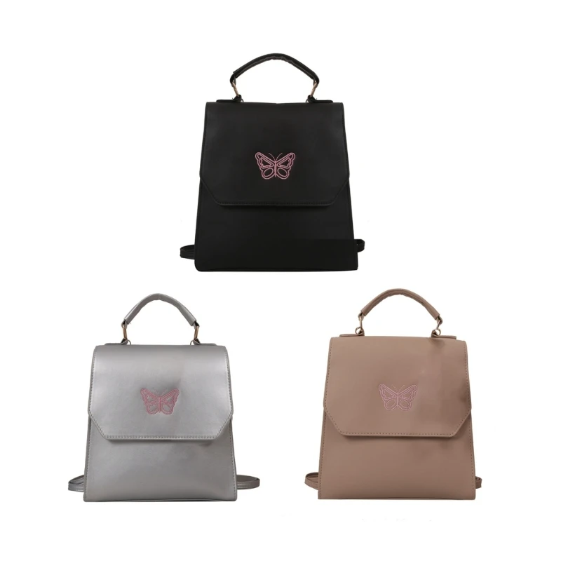 

Elegant Embroidered Tote Backpack Versatile Shoulder Crossbody Bag for Fashion Forward Ladies