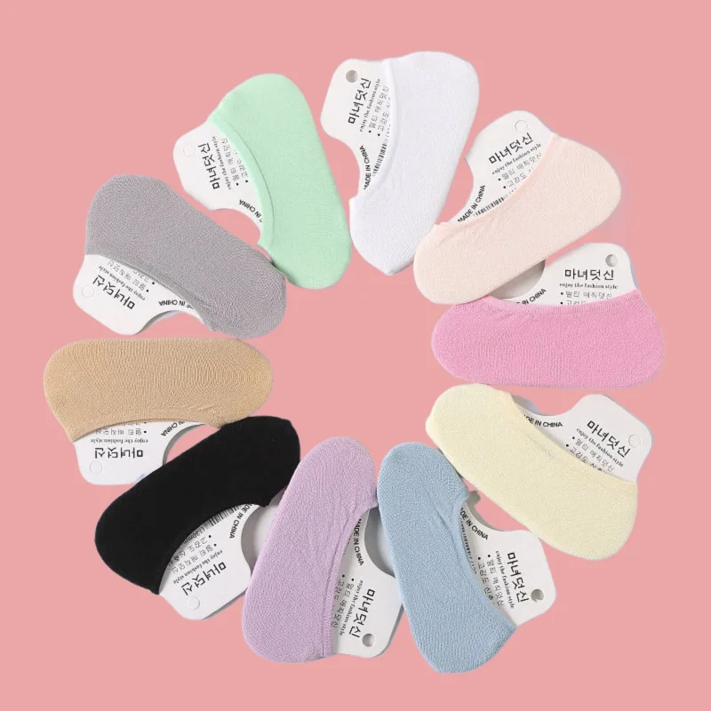 Chaussettes de Bateau en Velours Invisibles pour Femme, Ultra-Minces, Magiques, Confortables, Décontractées, Polyvalentes, Silicone, 5/10 Paires