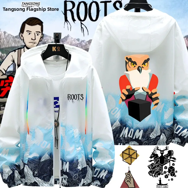 

Ultra-Thin Men's Escape Cube Game-Themed Loose Fit Jaet Casual Lightweight Faionable Top Polyester Fiber UV Protection