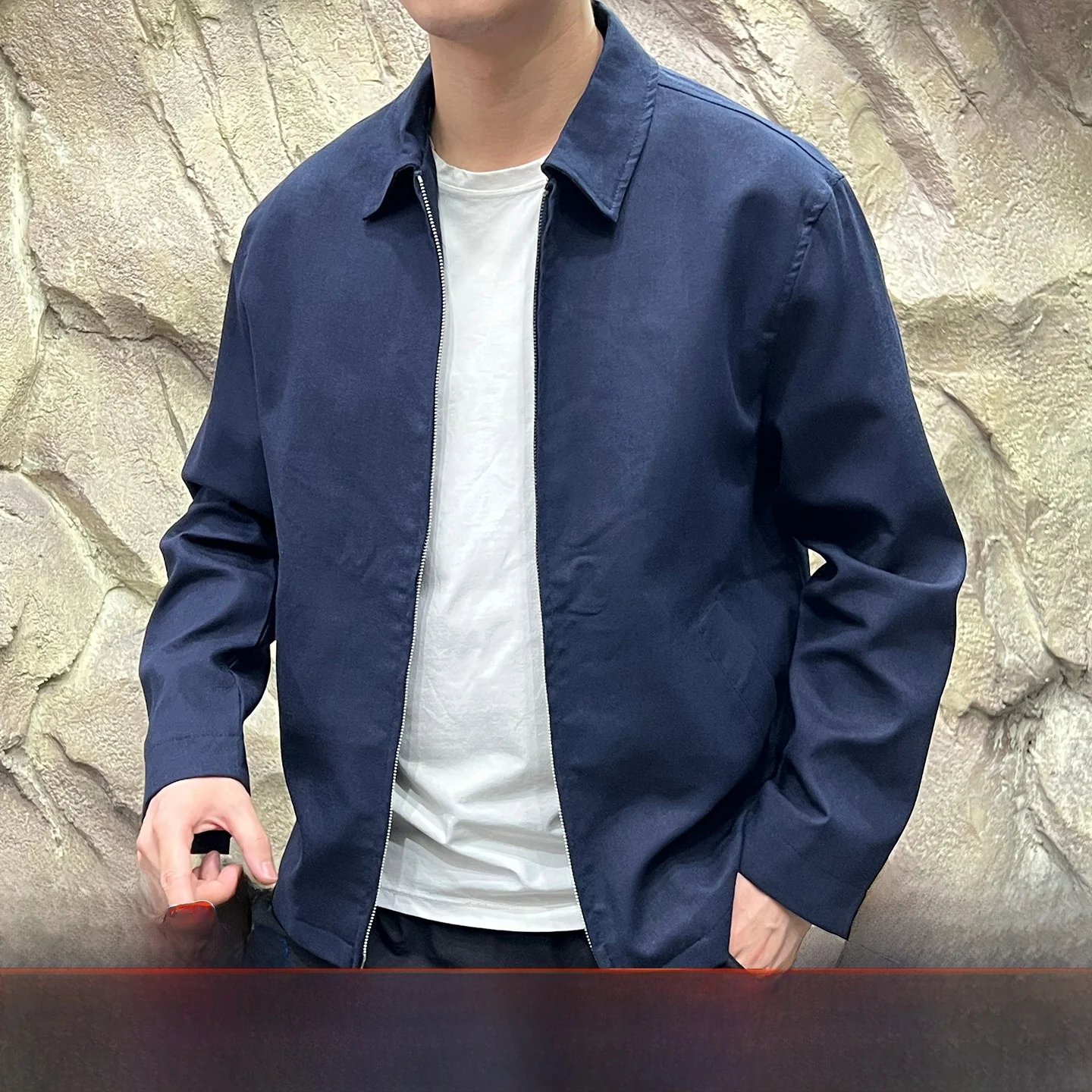 

Busin Casual Men's Jaet Breathable Comfortable New Autumn Sle Commute Friendly Long Sve Zipper Closure Polyester