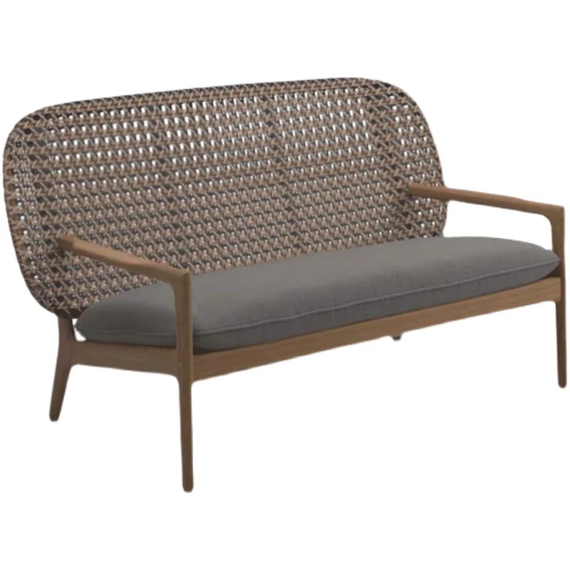 Outdoor-Sofa aus Teakholz, Rattan-Villa, moderne Möbel