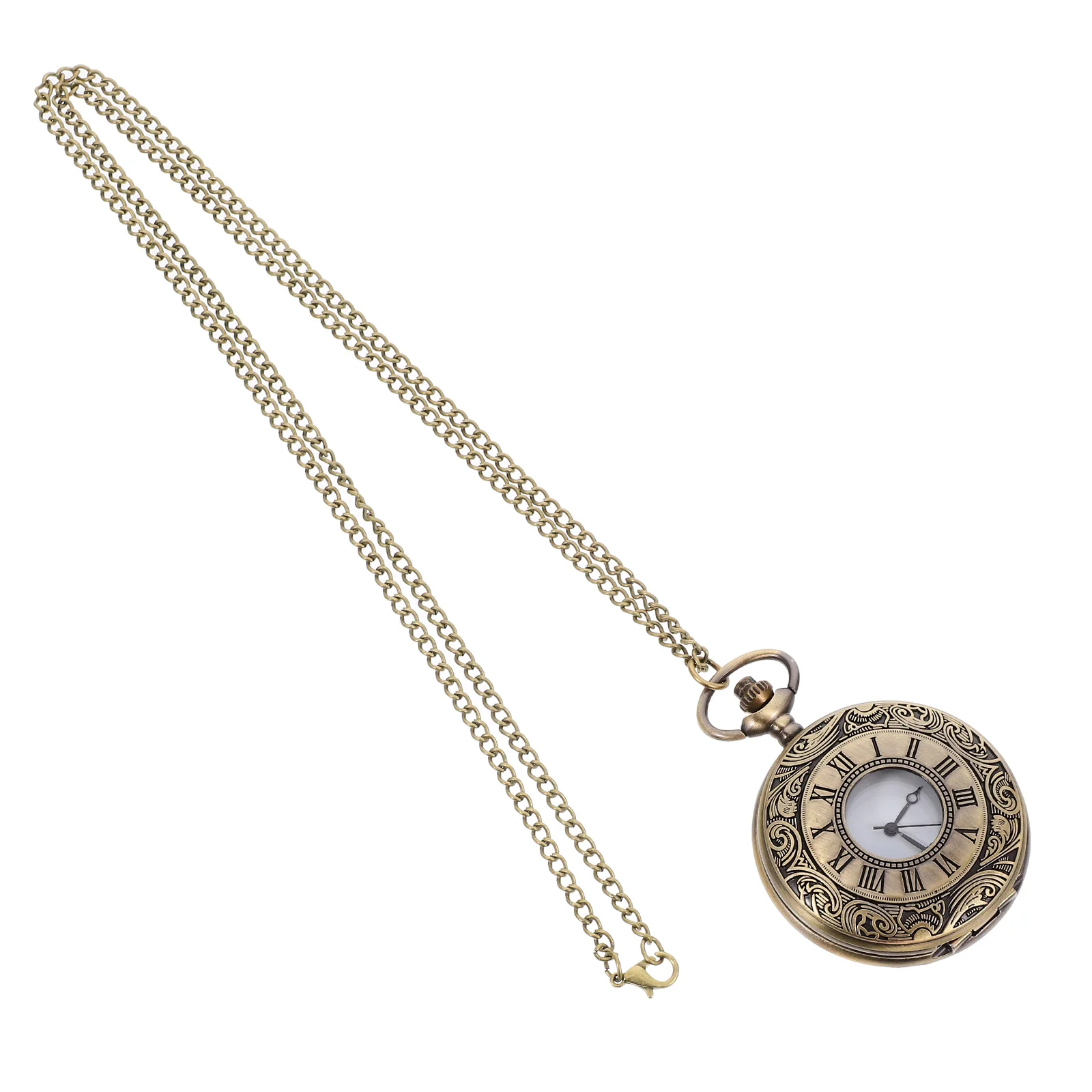 جيب معدني ريترو لساعة الجيب الوردية كيرينغ للرجال والنساء ساعة ديكور محمولة سلسلة مفاتيح على شكل زهرة الورد #4