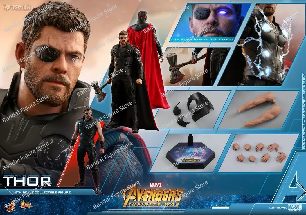 HOTTOYS HT MMS474 1/6 ธอร์ 7.0 ฟิกเกอร์แอ็คชั่น มนุษย์ผู้ร้าย อเวนเจอร์ อินฟินิตี้ วอร์ ภาพยนตร์มาร์เวล ของแท้ ขนาด 12 นิ้ว ชุดเต็ม โมเดลทหาร ของขวัญ