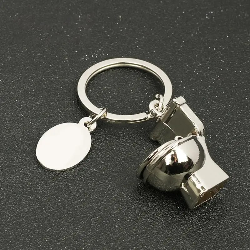 16FB 2PCS Creative Toilet Metal Metal Bag Bag Charm Keychain