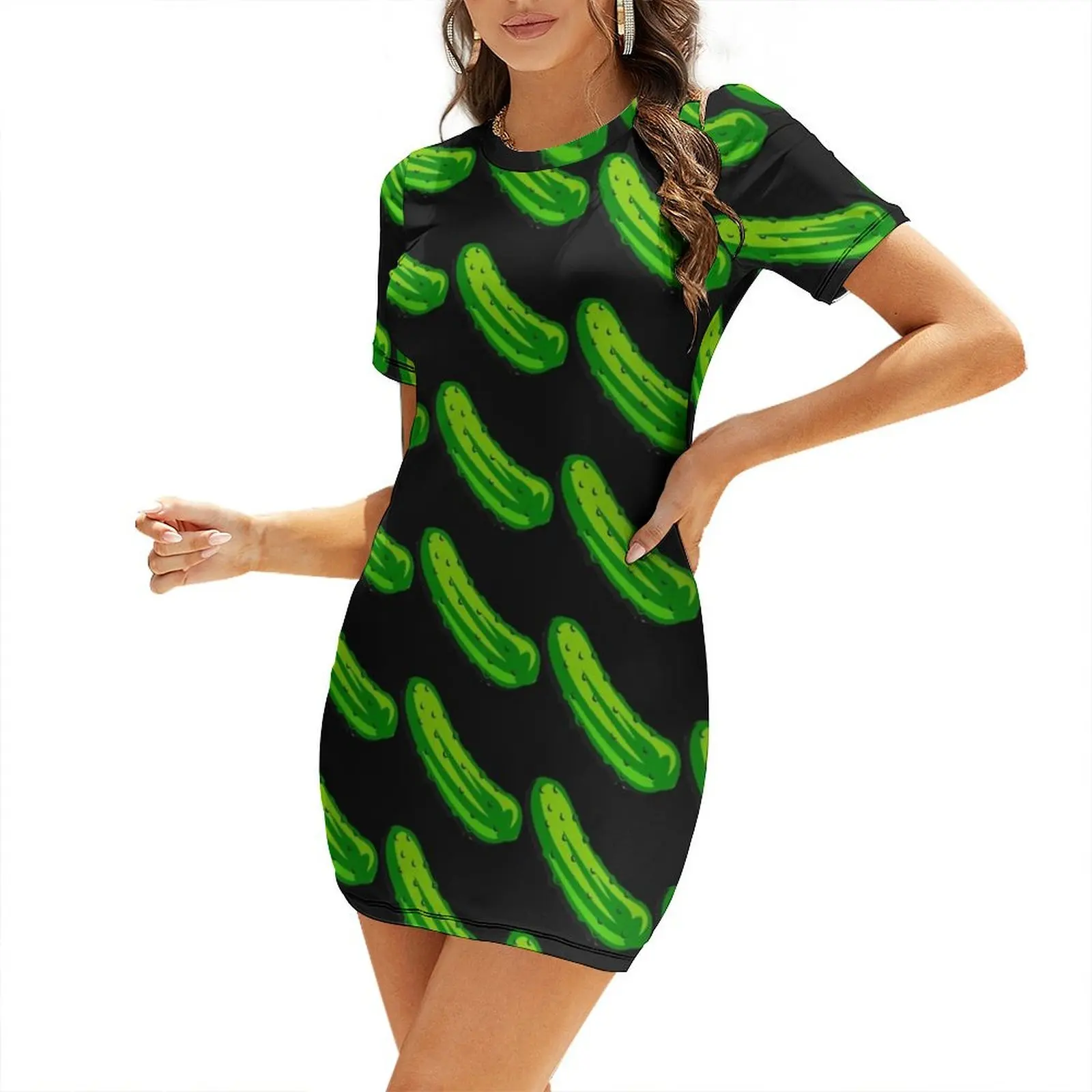 Pickle-ish Short Sleeved Dress luxury evening dresses 2025 dress summer 2025 women Beachwear