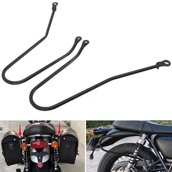 Soportes de alforja negros para motocicleta, barras protectoras, accesorios de hierro para Triumph T120 T100 Bonneville Mag Wheel 2001-2016