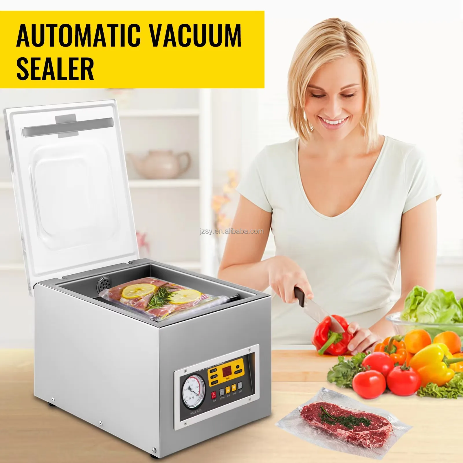 Vacuum Packing Machine Commercial Plastic Bag Sealer for Kitchen Food Business Production Storage Sealing Machine
