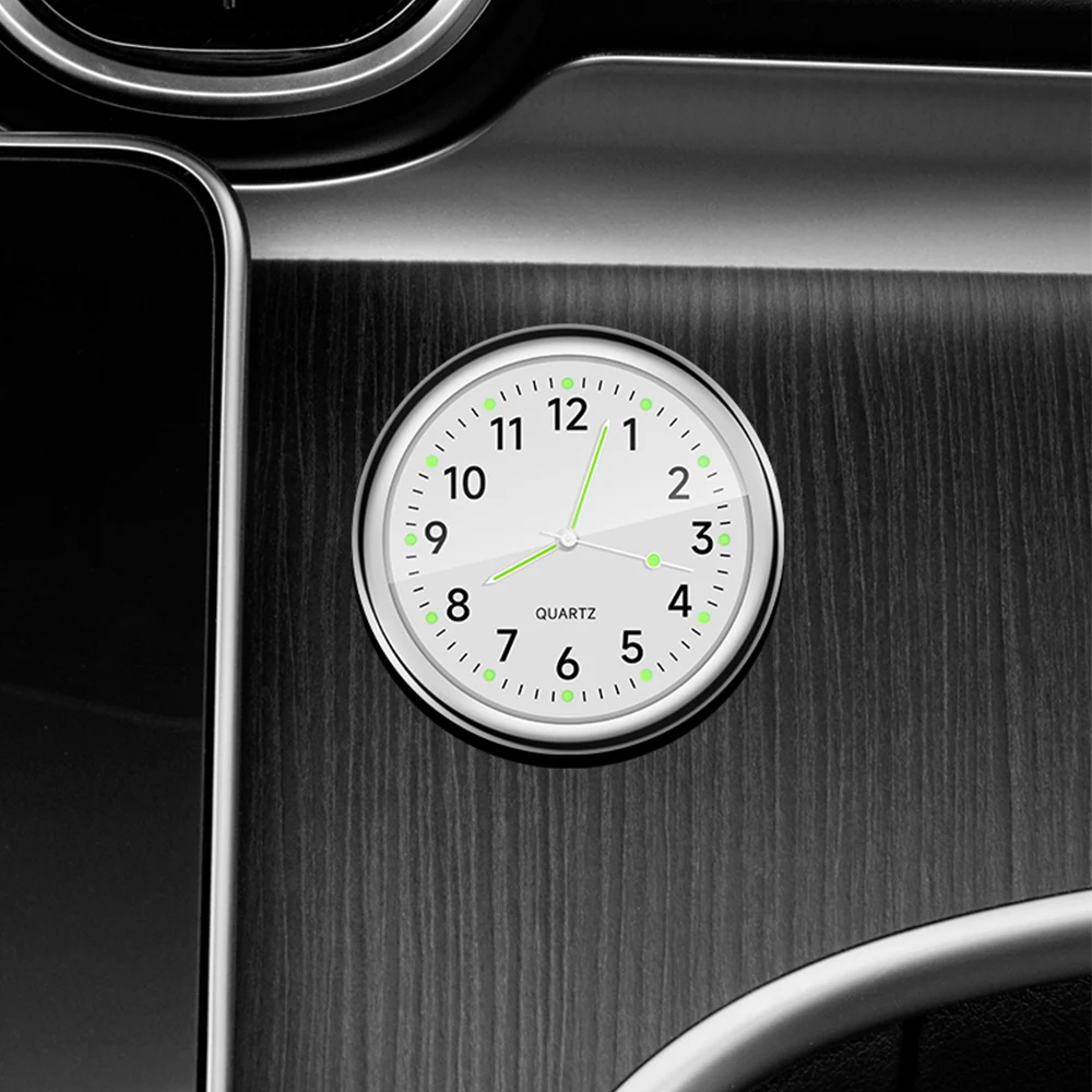 Car Clock Luminous Mini Automobiles Internal Stick-On Digital Watch Mechanics Quartz Clocks Auto Ornament Car Accessories Gifts