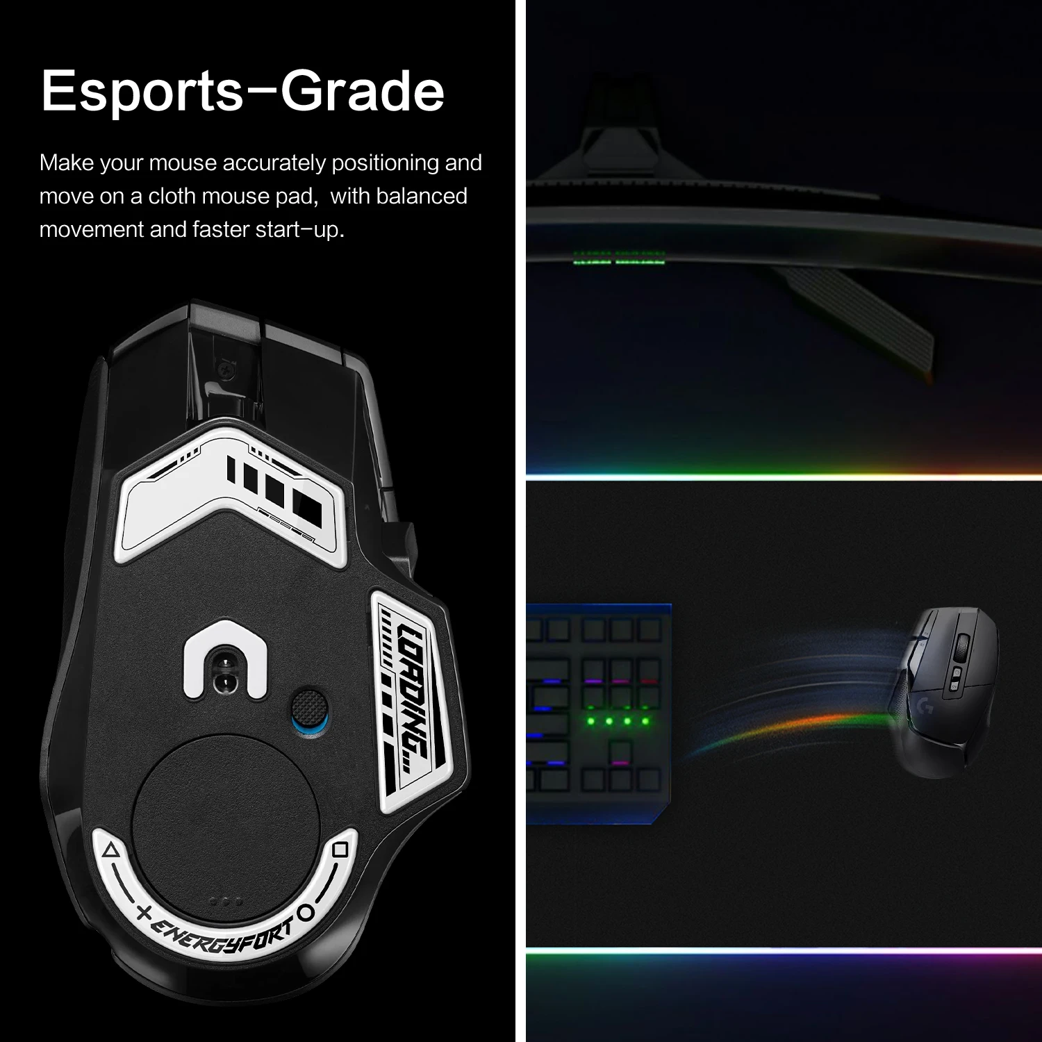 Curved Edges Ultra Strong Super Smooth Glass Mouse Feet Skates for Logitech G502 X Wireless Gaming Mouse Feet Replacement