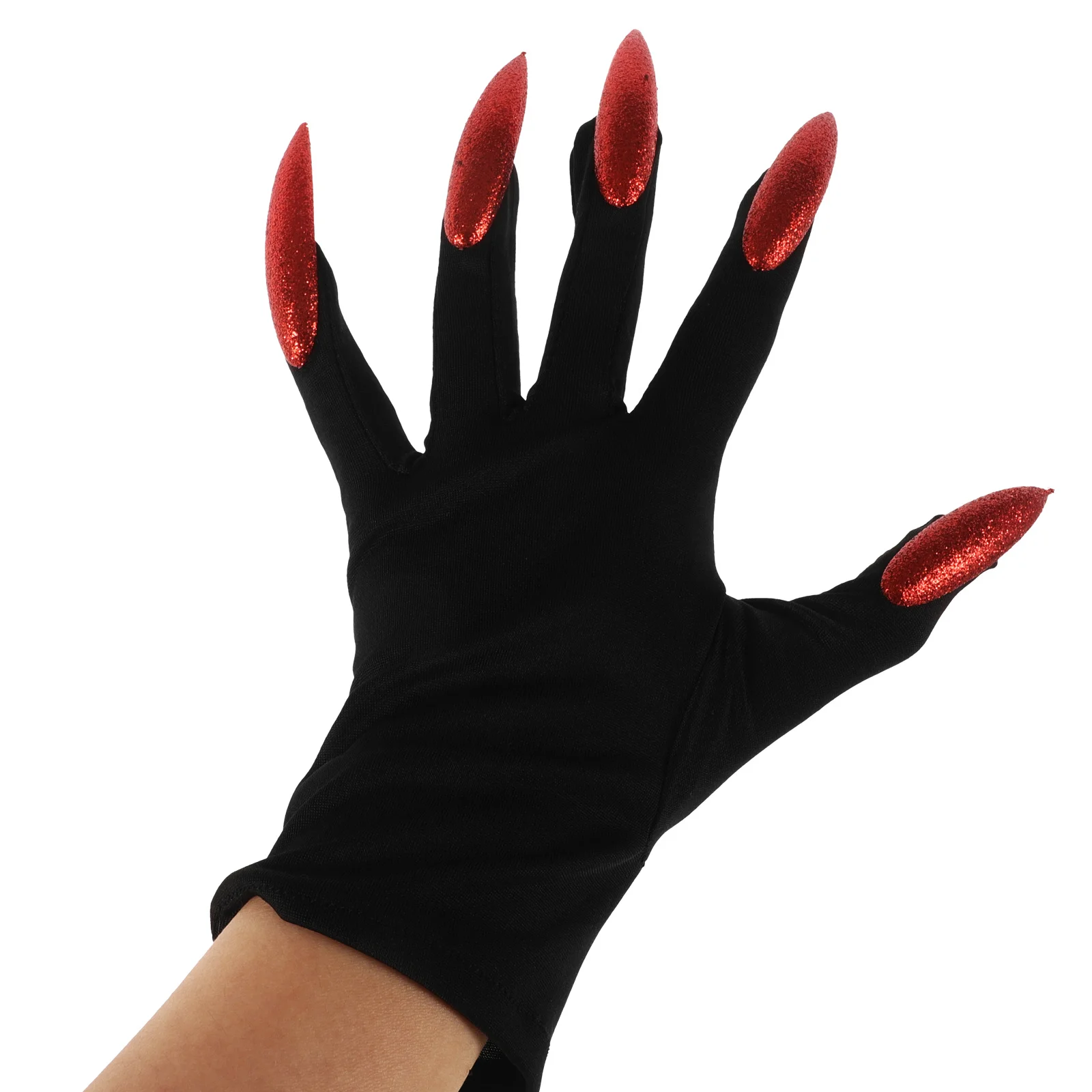 1 paire de gants à griffes fantôme d'halloween, gants à ongles de sorcière, griffes légères et effrayantes, accessoires de Costume de fête d'halloween