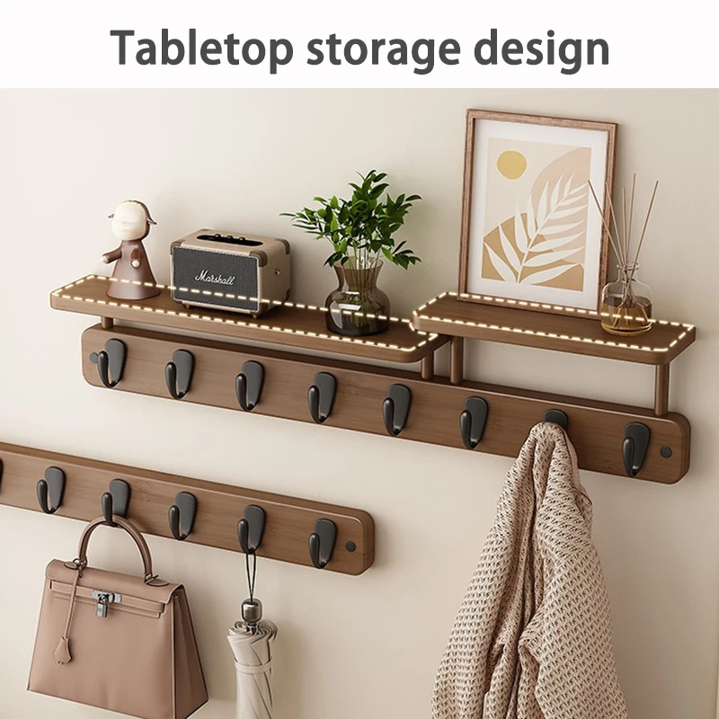 Bambus Wandgarderobe Aufbewahrung Kleiderbügel Garderobe Wohnzimmer Organizer Kleiderregal Minimalistischer Kleiderbügel Display Möbel
