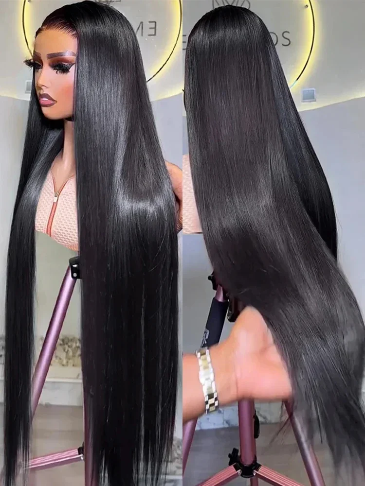 30 Inch 200 Density Bone Straight 13x4 Lace Front Human Hair Wigs For Black Women Brazilian 13x6 HD Transparent Lace Frontal Wig