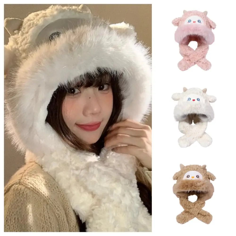 

Fashion Warm Little Sheep Plush Hat Cartoon Thickened Lei Feng Cap Coldproof Ears Move Animals Beanie Hats Girls