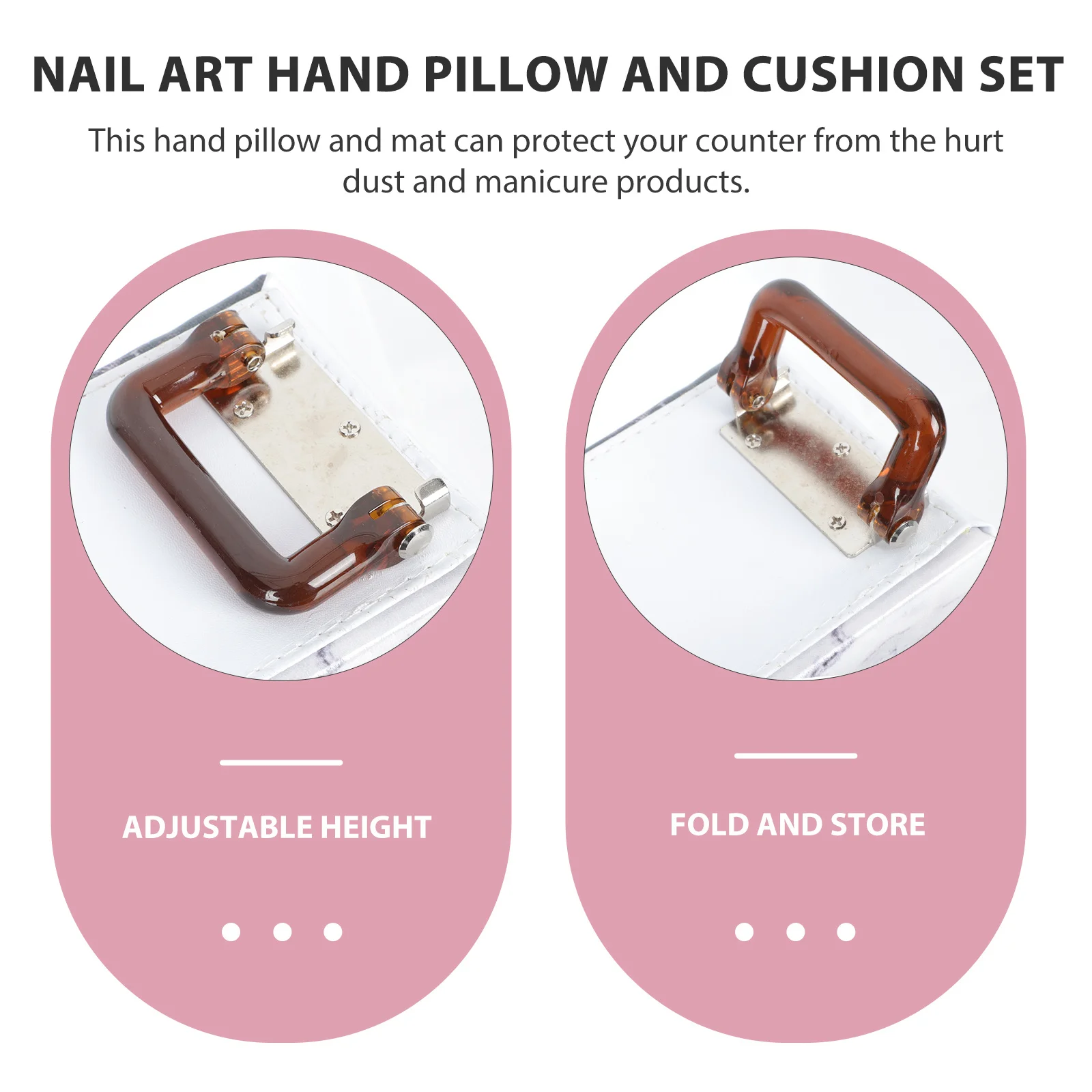 折りたたみ式ハンドピローマット1セット、ネイルアートクッション、高さ調節可能、ネイルサロンツールキット、マニキュア用品、ハンドレスト