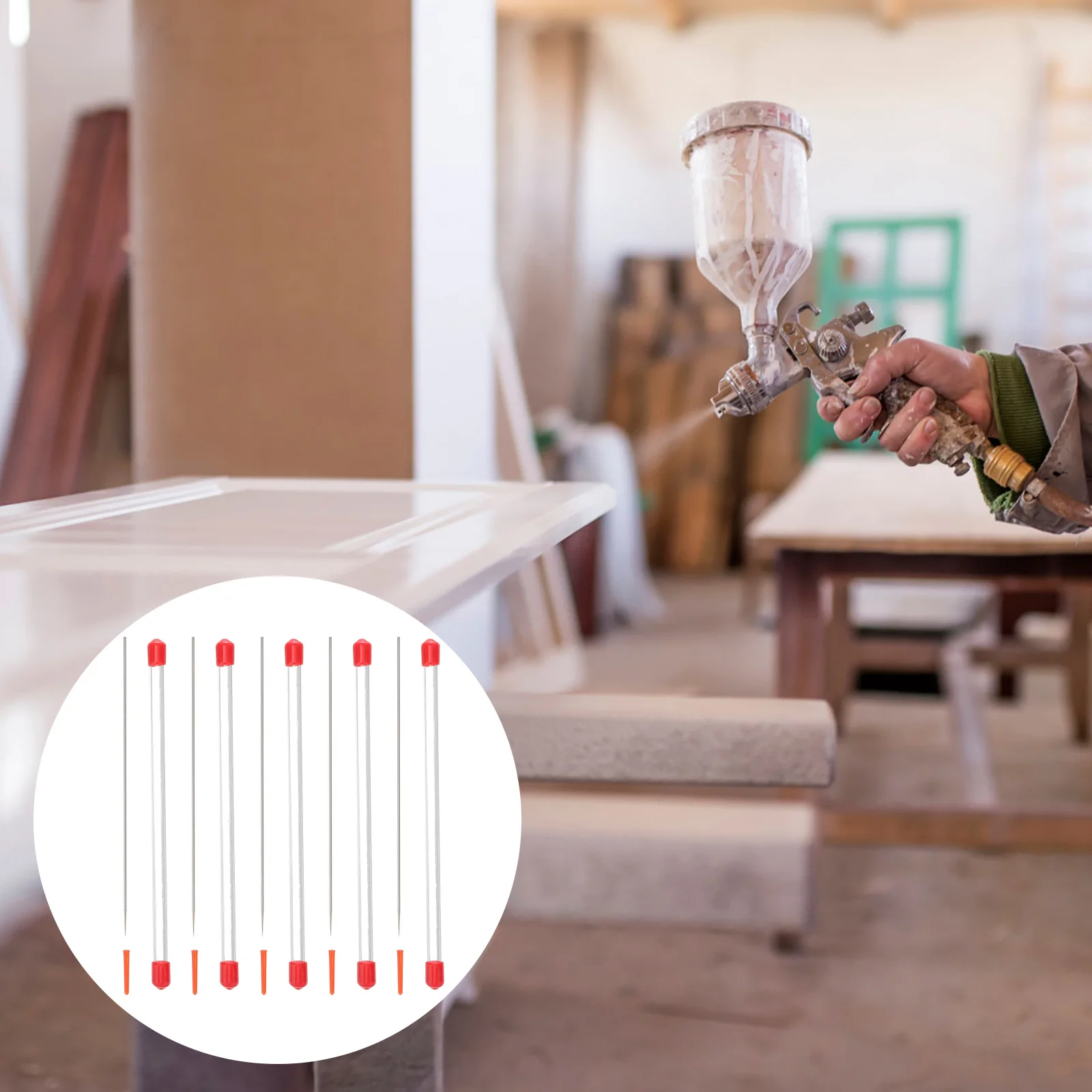 5pcs 0.3Mm Steel Airbrush Needle Replacement Tips Precision Airbrushes Needle Spray Tool For Fine Line Art Painting