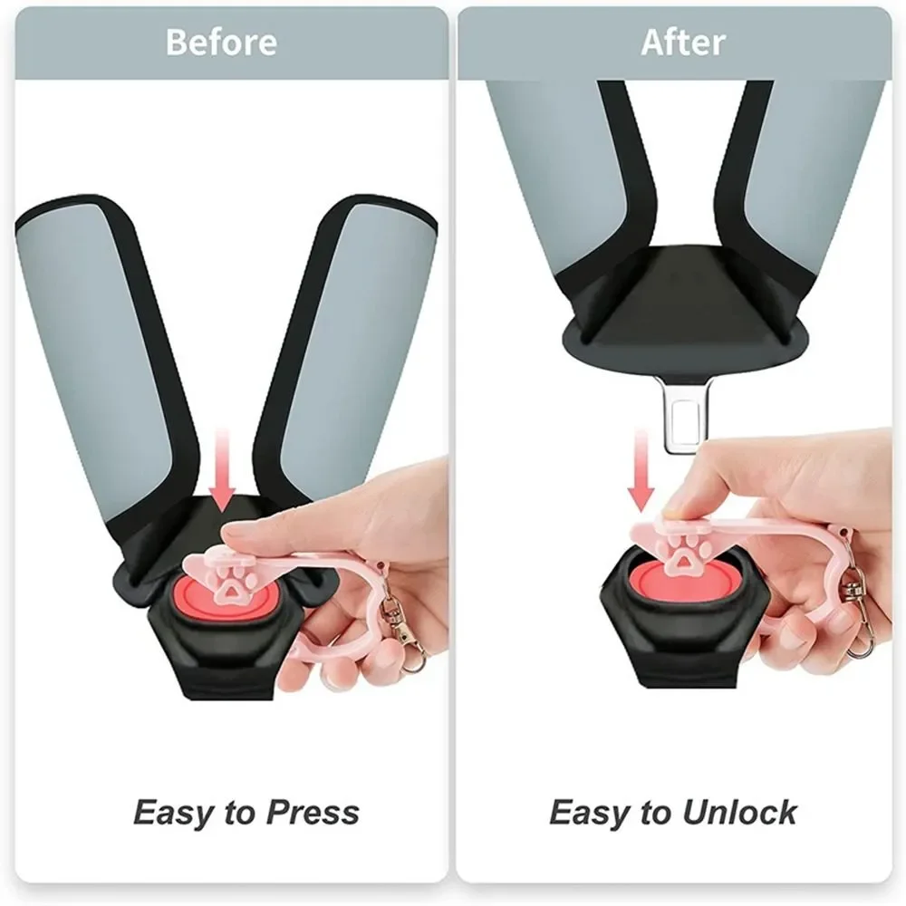 2PCS Portable Car Seat Unlocking Tool - Simple Child Unlocker and Safety Belt Keychain for Easy Unlocking