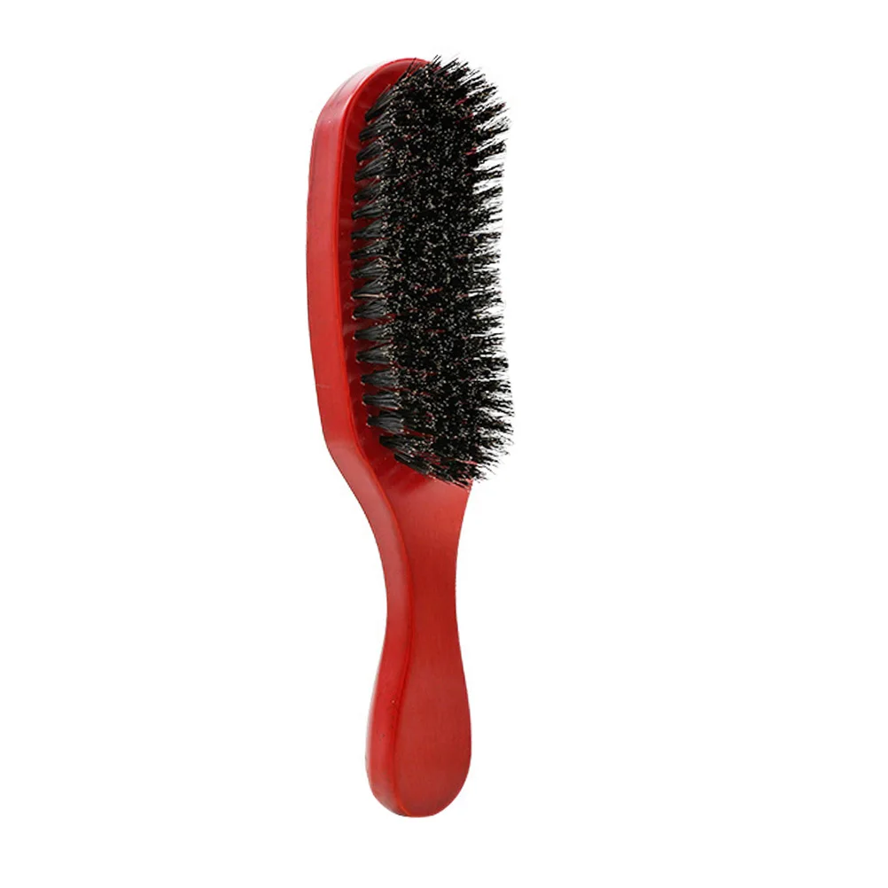 

Wooden Pig Bristle Comb Red Handle Natural Bristles Large Ergonomic Hair Styling Comb for Women Scalp Massage Blow Dry