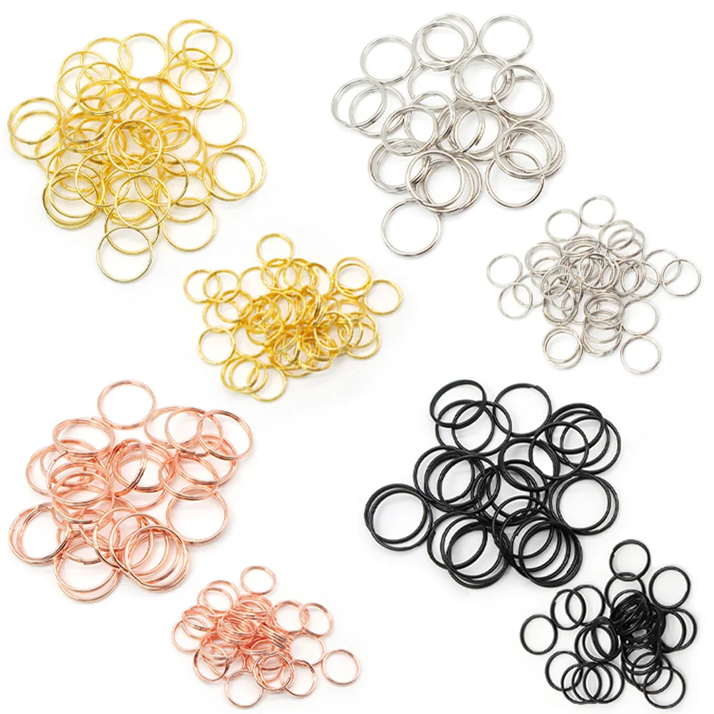 100Pcs Hot Sells Pet ID Tag 10MM 15MM Stainless Steel Keyring Colorful Metal Charm Pendant Supplies Accessories