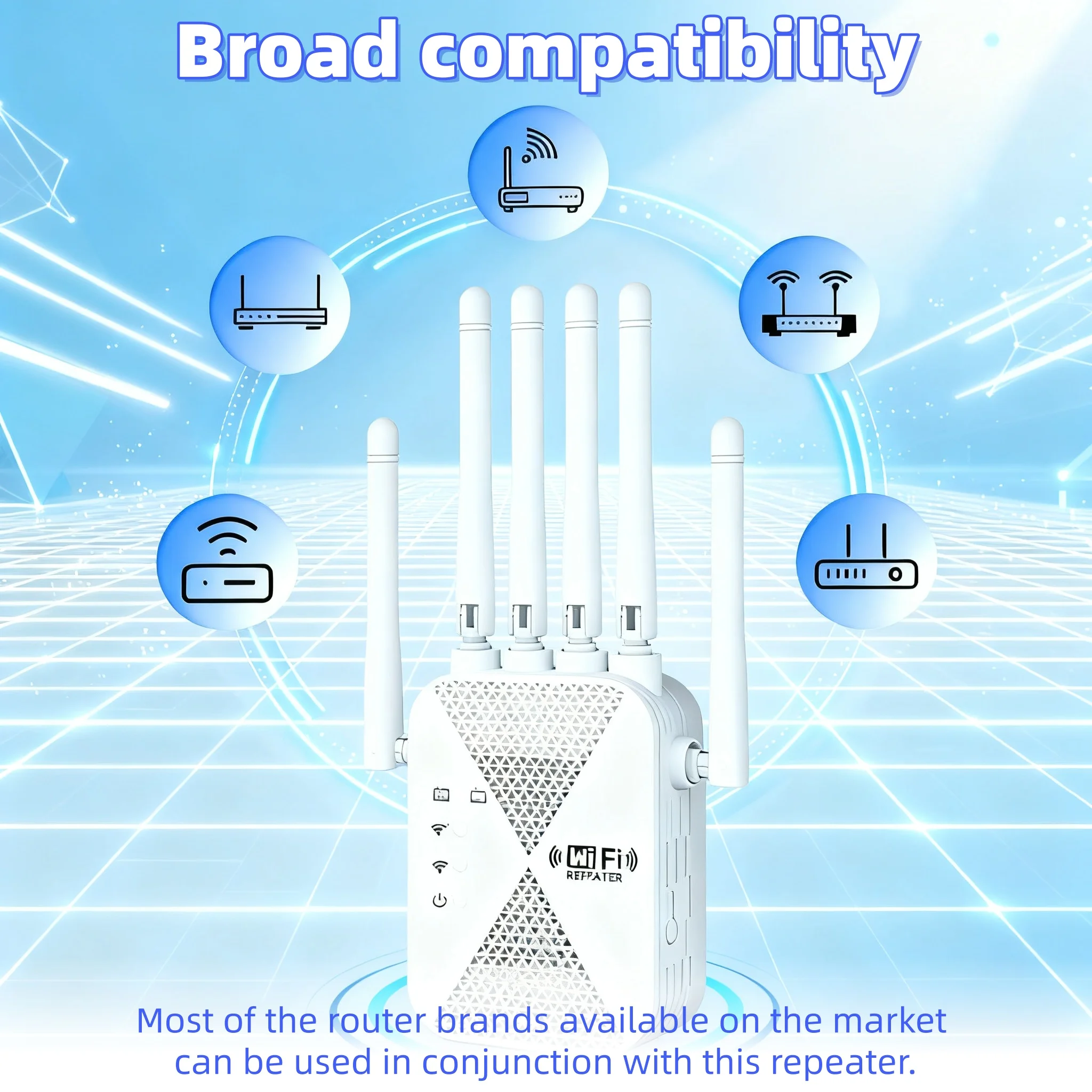 1200Mbps ثنائي النطاق اللاسلكية واي فاي مكرر 5G-2.4G إشارة راوتر طويلة المدى اللاسلكية موسع واي فاي مكبر للصوت واي فاي الداعم #4