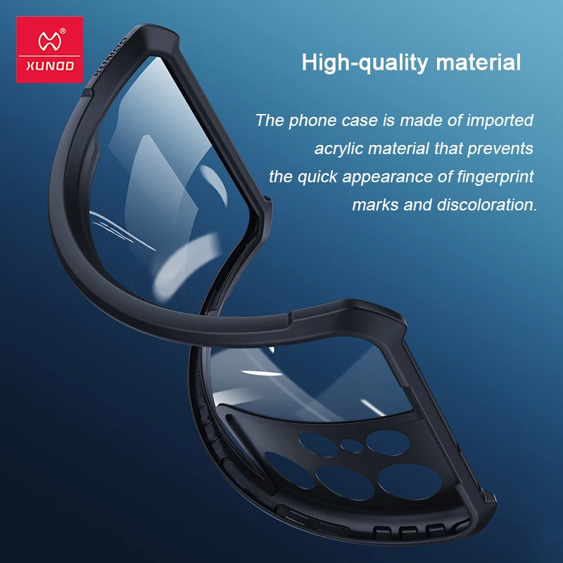 Xundd Phone Case For Samsung S21 Ultra Case Camera And Screen Protection Anti-Fingerprint Transparent Back Cover
